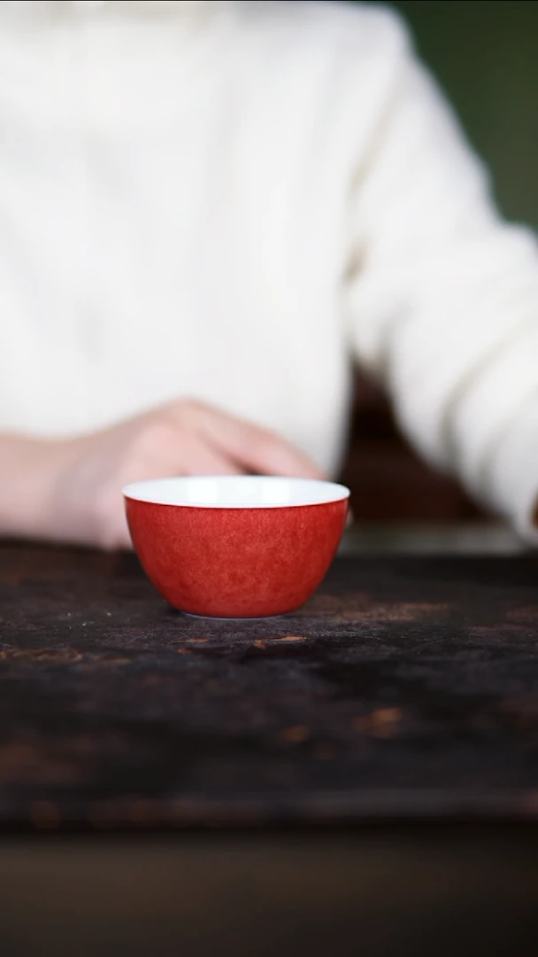 杯子景德镇纯手工陶瓷豇豆红