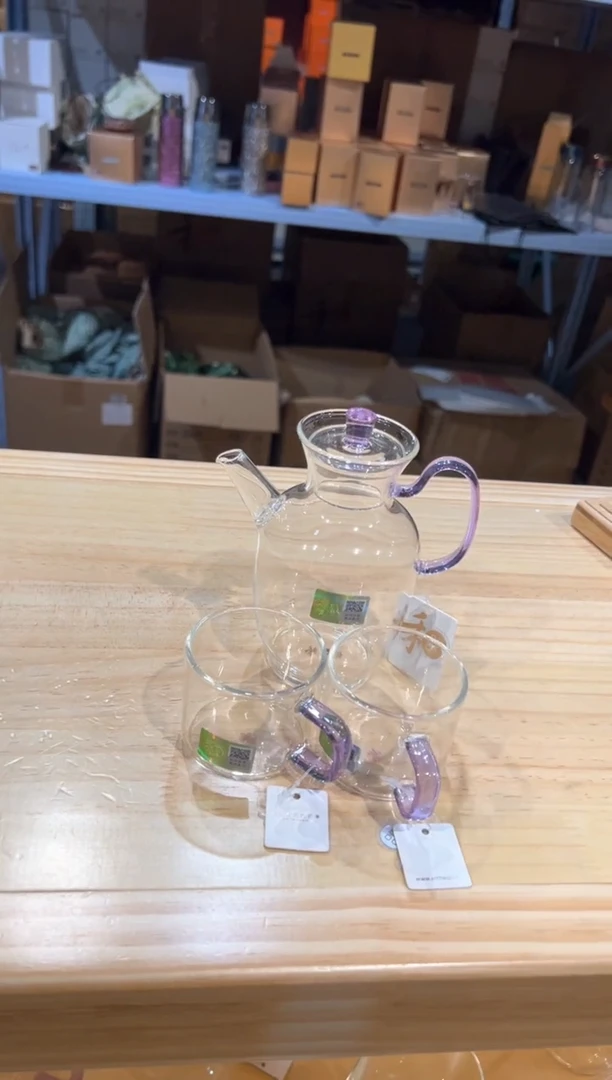 禾器-悦心壶-浅紫色+清禾杯浅紫2只