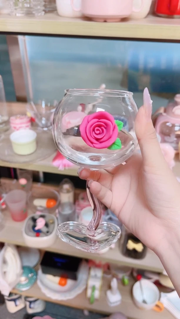 其他品质好发货快放心拍！玫瑰花红酒杯白底