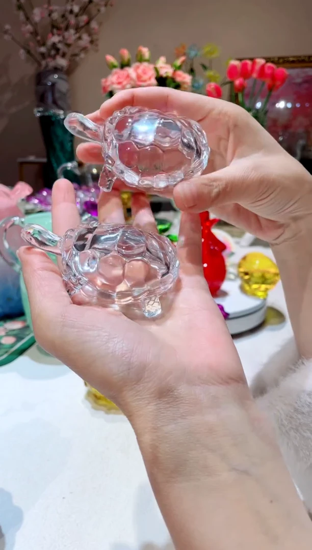 【闪购商品】琉璃手工艺品透明小乌龟2只