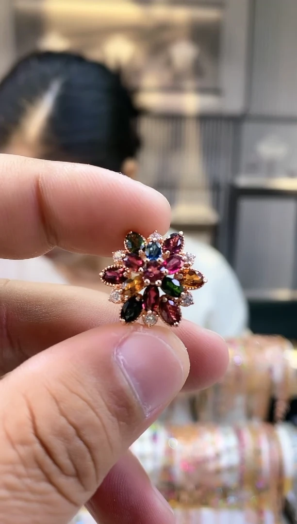 银S925镶嵌戒指碧玺5354354354354354