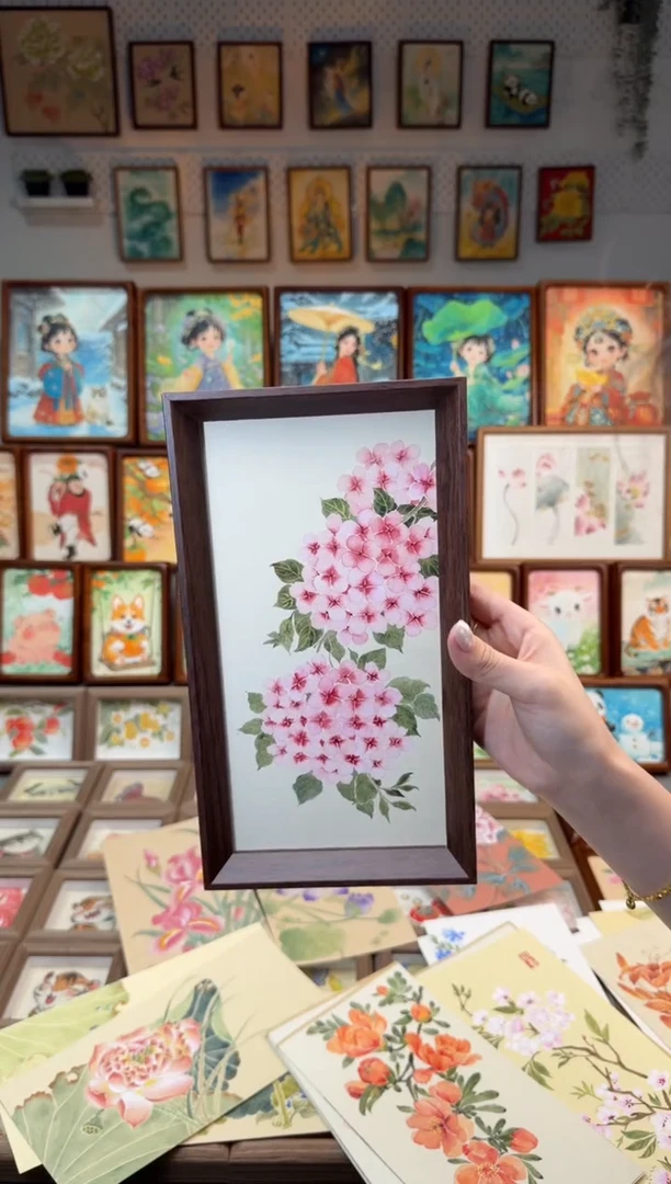 国画绣球花 手绘国画27