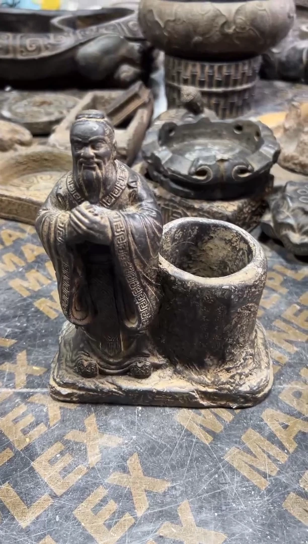 陶土【火山泥】孔子摆件