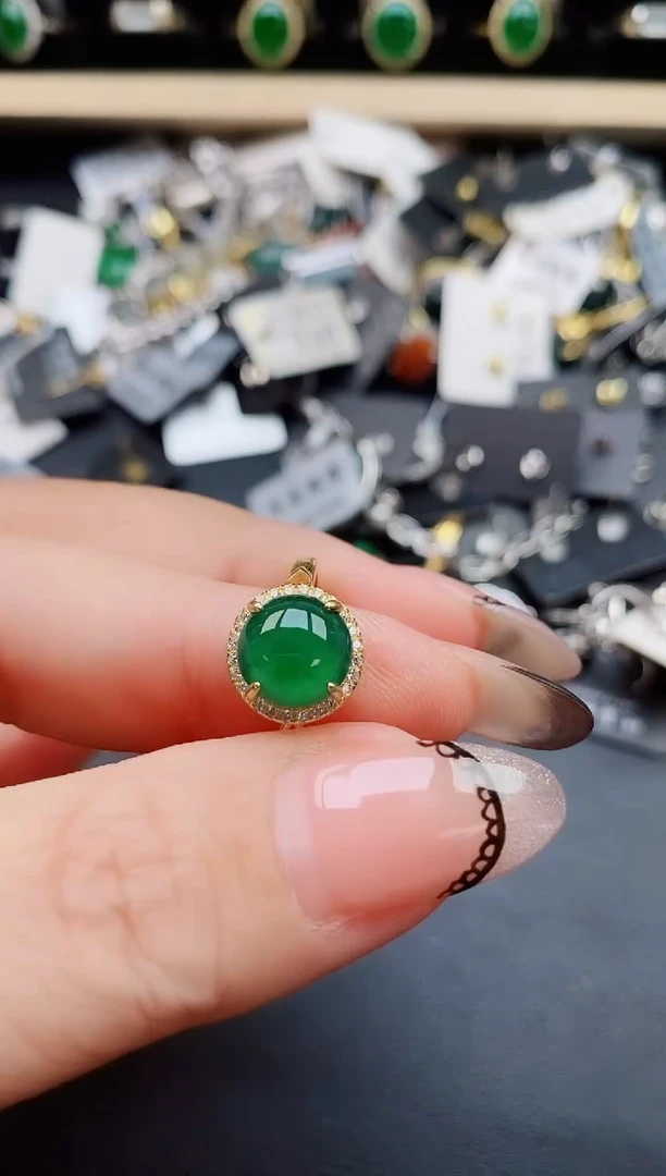 翡翠戒指银S925镶嵌508500