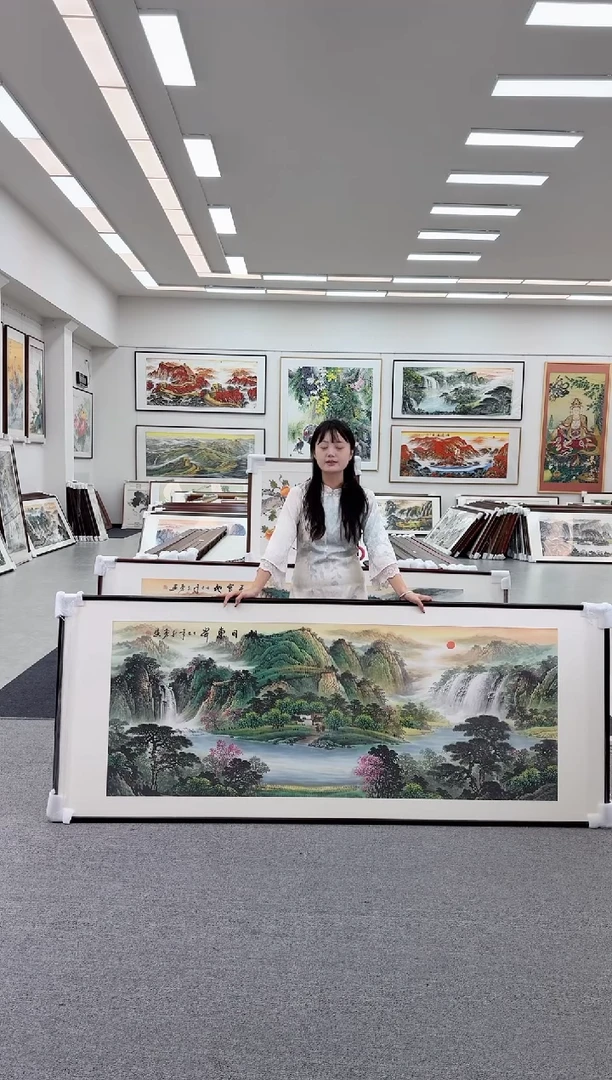 国画手绘旭日东升