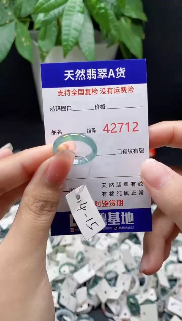 翡翠戒指未镶嵌 天然翡翠戒圈2712