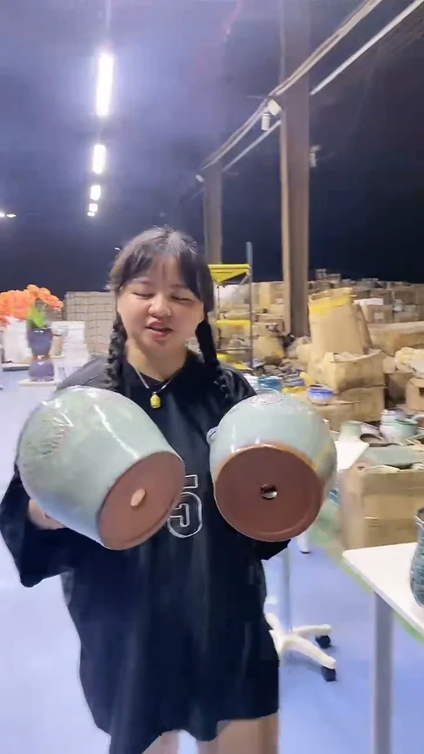 宜兴紫砂粗陶花盆