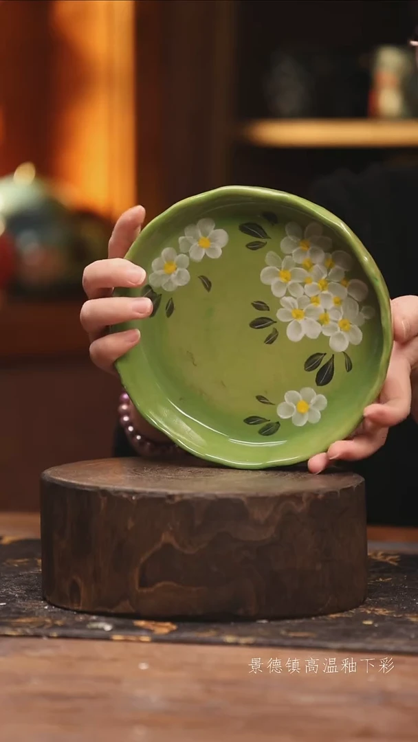 陶瓷景德镇高温釉下手绘陶瓷@L299@