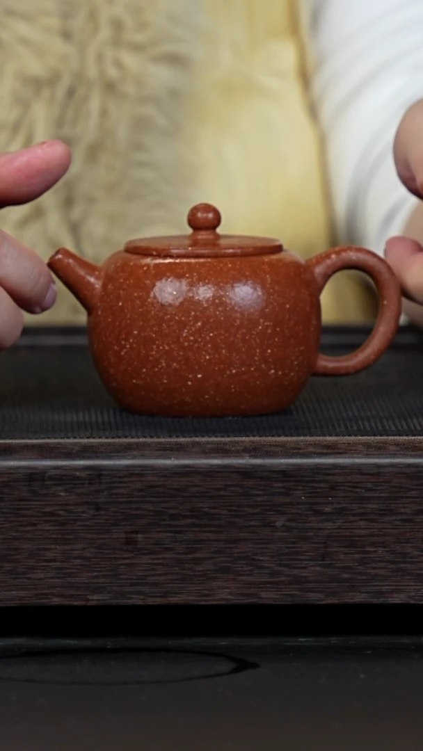 【闪购商品】紫砂茶壶花块桃花泥平盖圆珠