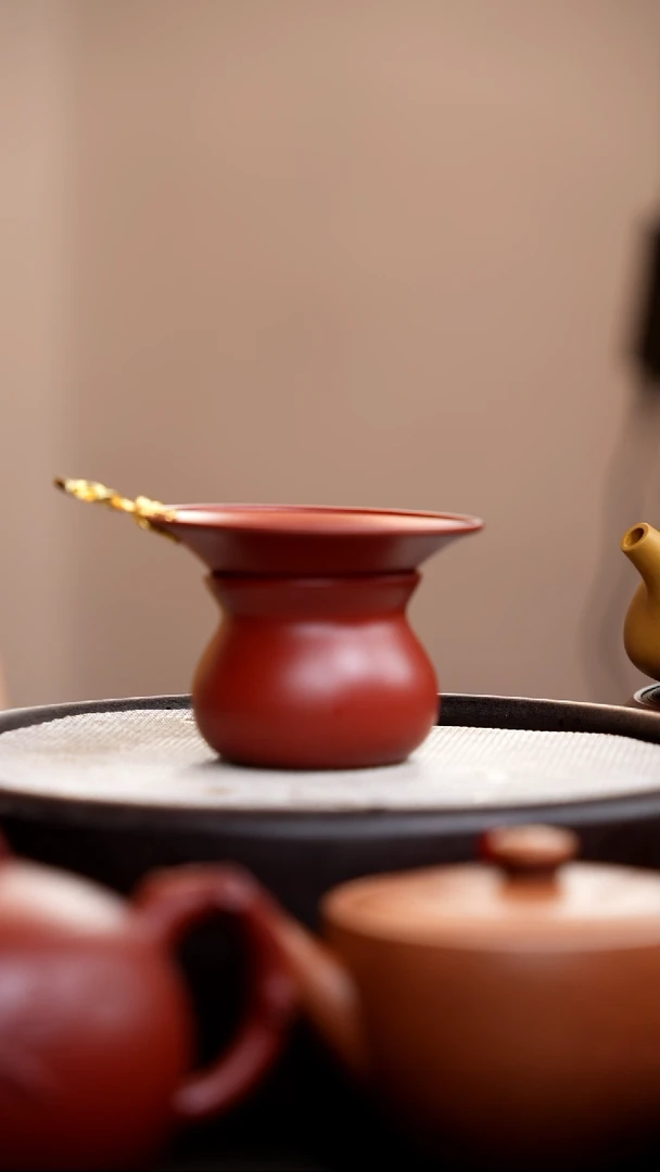 茶壶紫砂朱泥金鱼茶漏