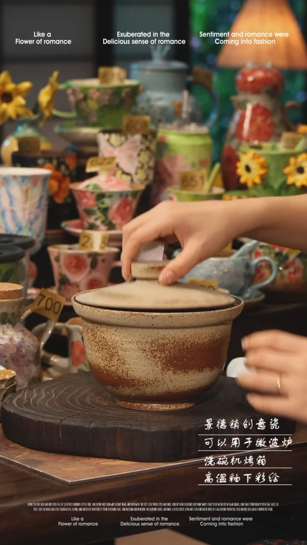 陶瓷景德镇高温釉下彩手工手绘款式