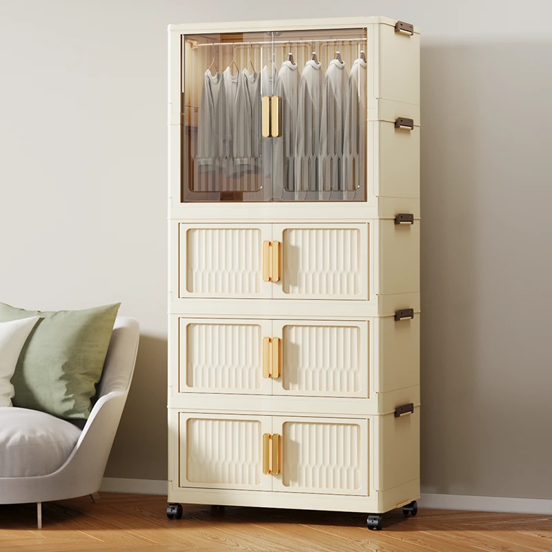 (55CM宽）D1衣柜卧室衣物储物柜宝宝零食玩具折叠收纳柜多层置物柜