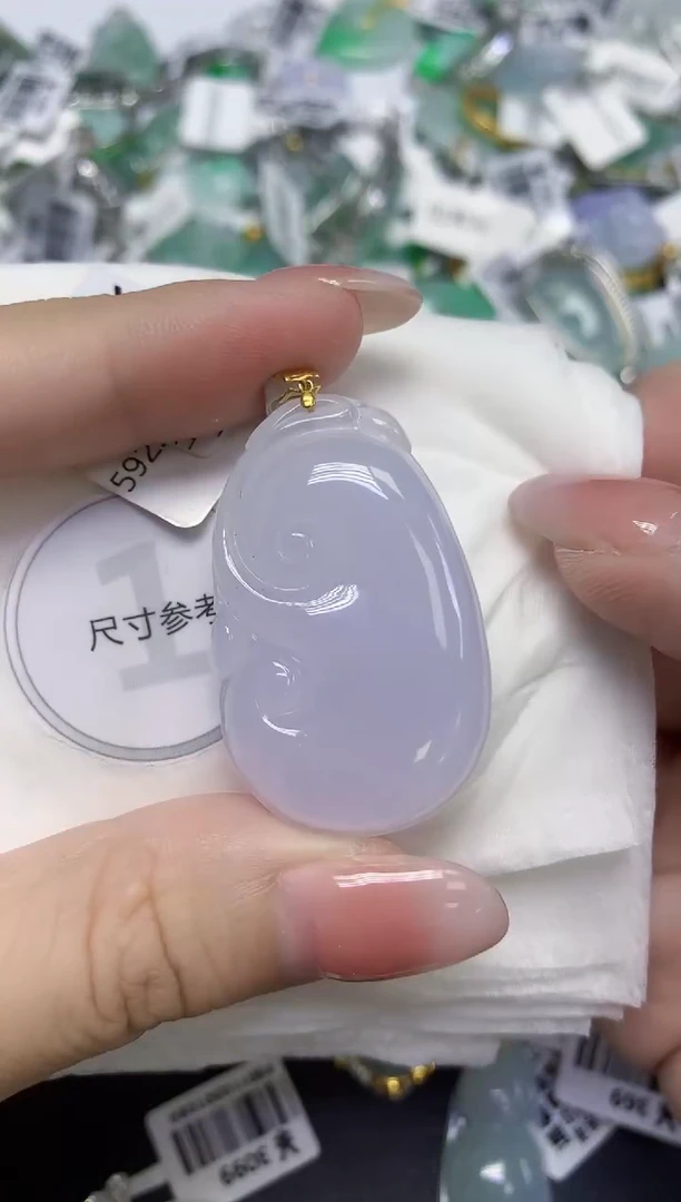 颈饰18K金镶嵌翡翠天然缅甸翡翠A货百元以上9元证书费自理