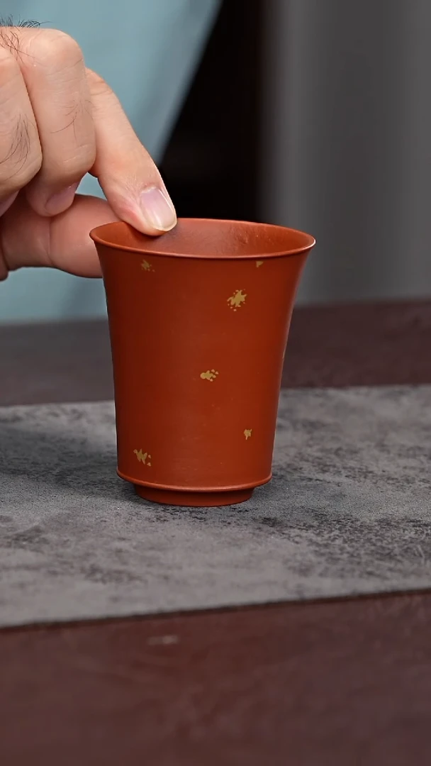 茶杯紫砂朱泥 洒金 闻香