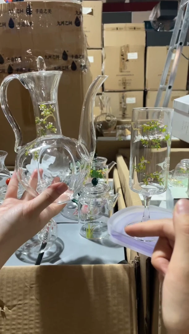 九河贵妃壶梨花白燕套组一壶两杯猴魁杯