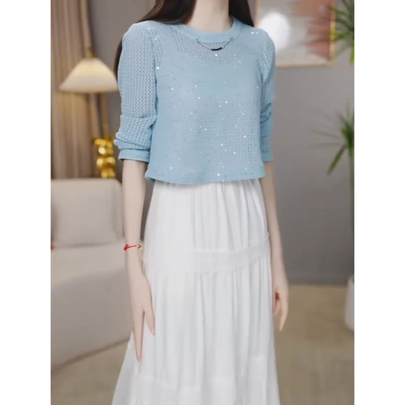 靓锦气质轻奢休闲刺绣时尚套装2025秋季新款洋气减龄两件套连衣裙