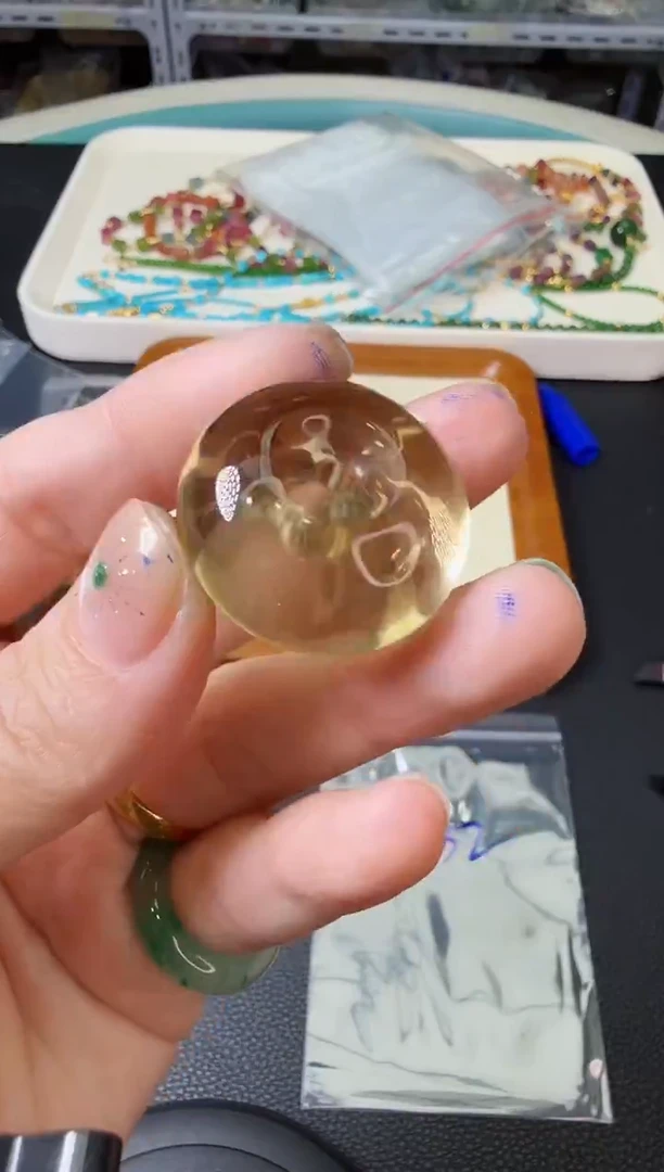 颈饰未镶嵌水晶高品金茶晶多样性发一AA32-