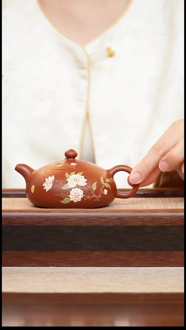 朱泥半月160cc宜兴手工紫砂壶