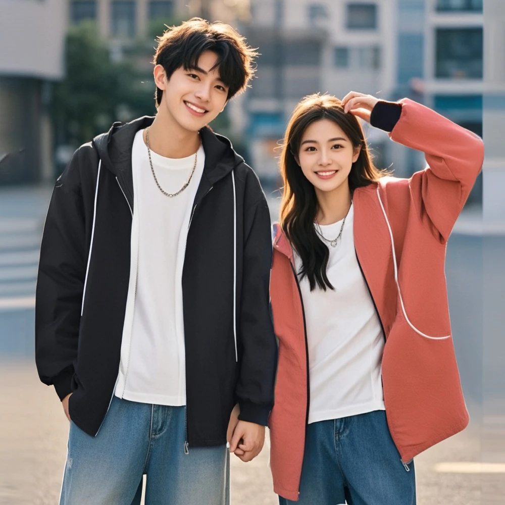 长袖罩衣印字工作服四季款男女外穿时尚围裙新款轻薄透气家用厨房