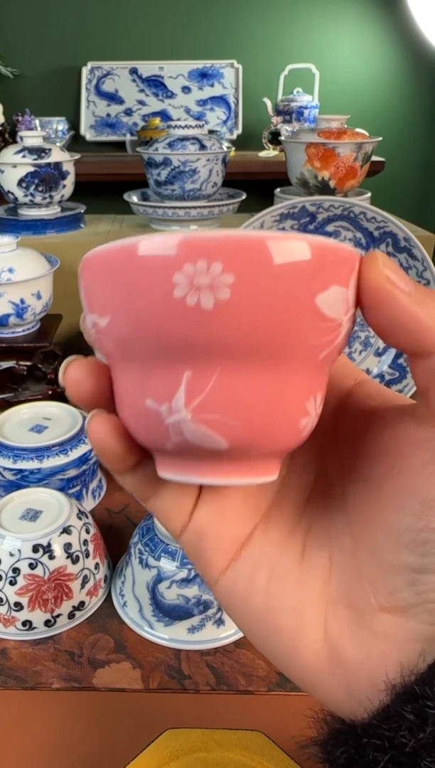 【闪购商品】杯初蓝舍 桃红堆白主人杯