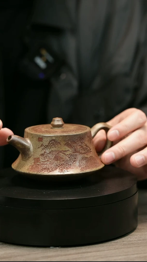 茶壶紫砂你***织H2015李琴段泥山水柱础