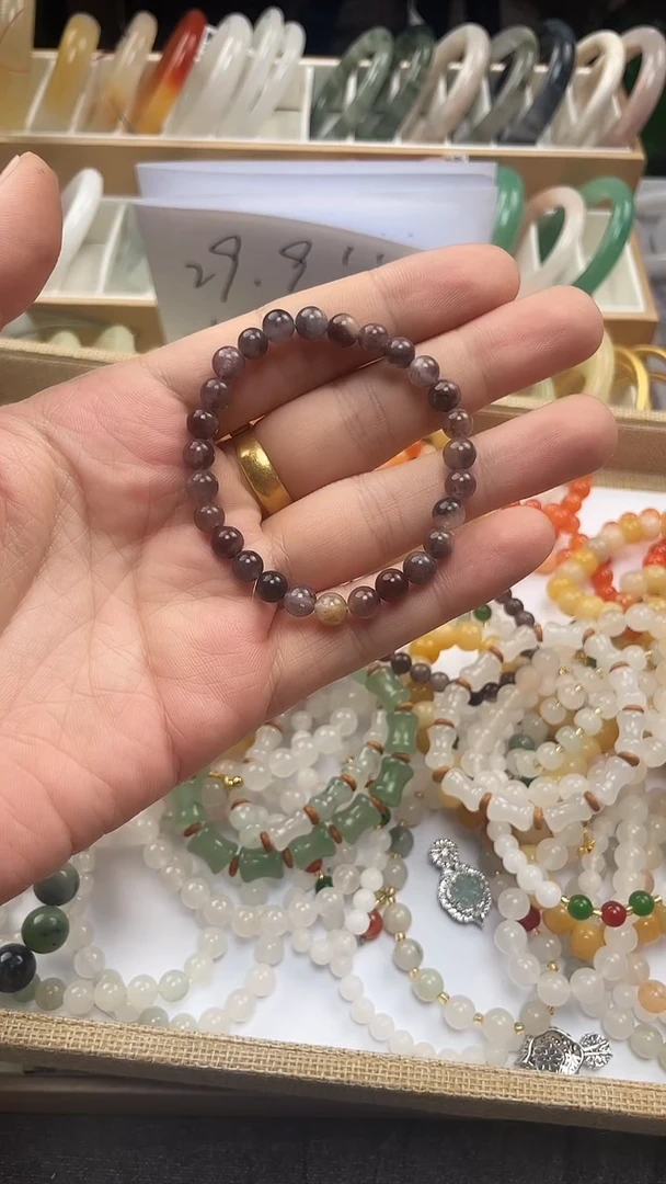 【闪购商品】石英质玉手链合金紫罗兰