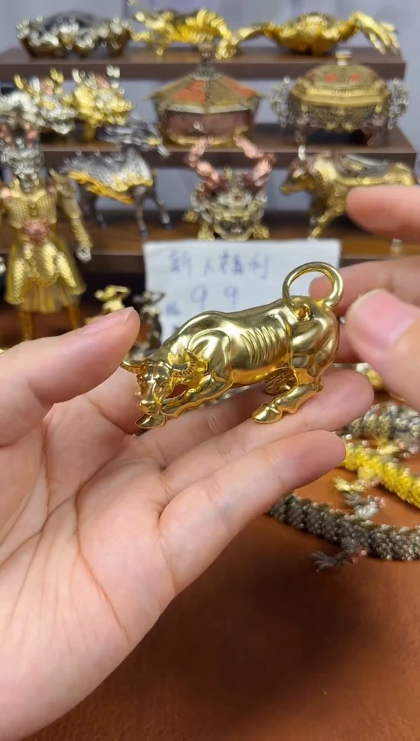 华尔街牛黄铜实心