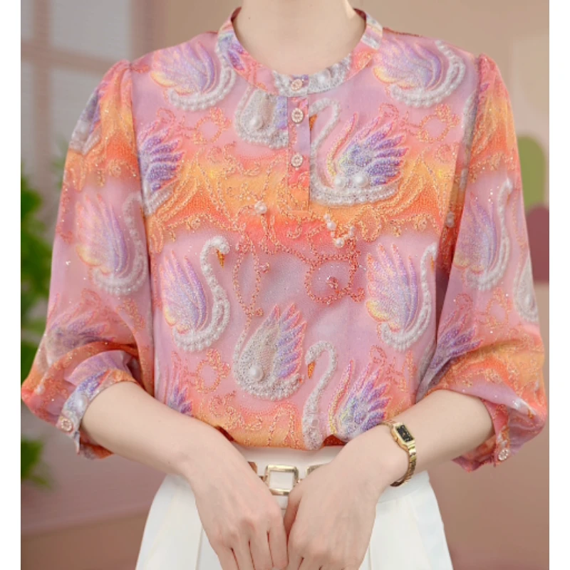 【BD-7809】2025时尚气质小衫百搭显瘦洋气