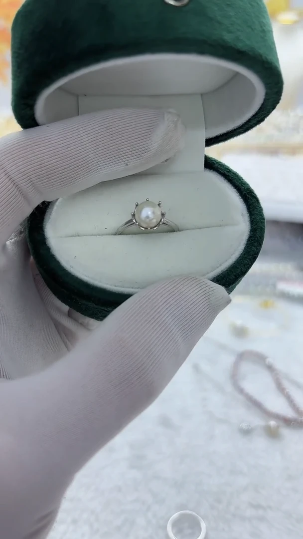 【闪购商品】海水珍珠戒指银S925镶嵌6-7mm