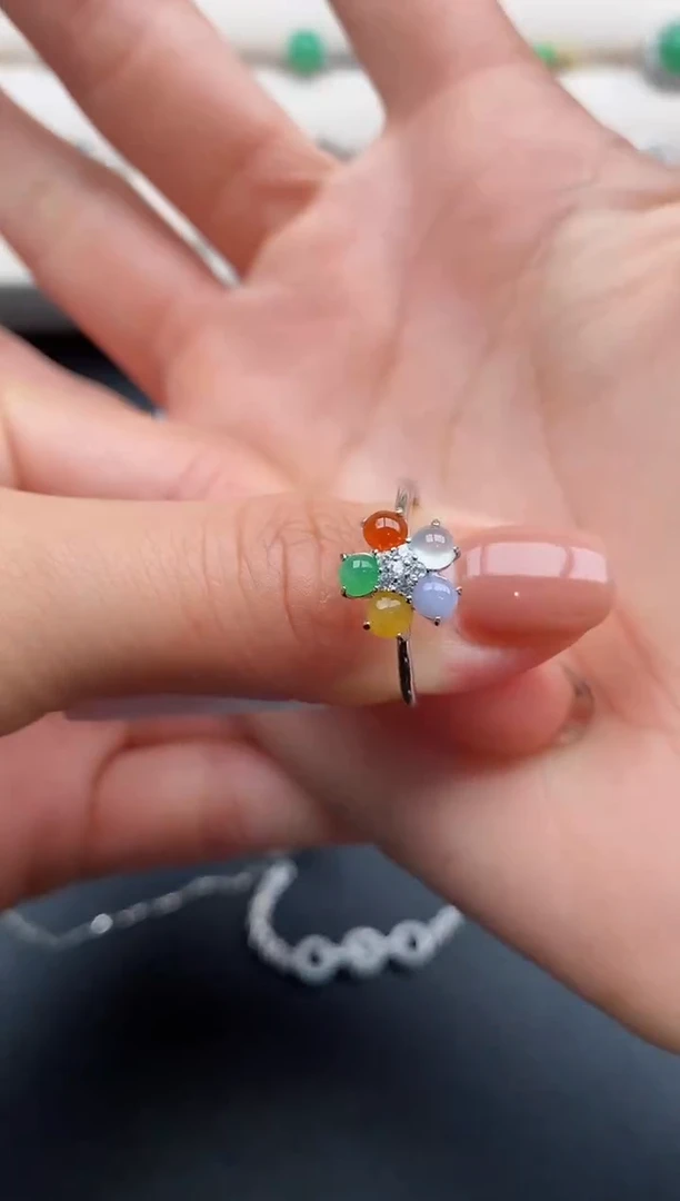 银S925镶嵌戒指翡翠33333333+10