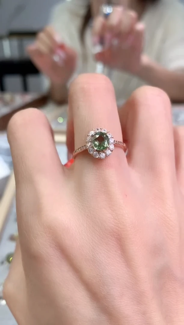 【闪购商品】碧玺戒指银S925镶嵌100-8