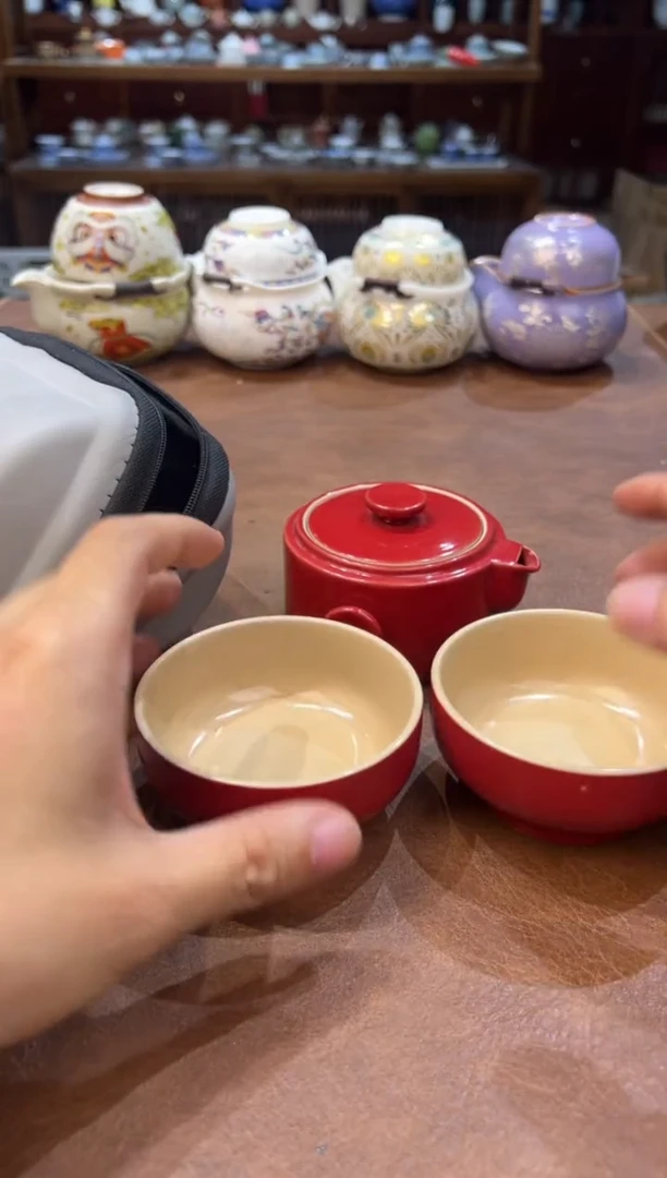 真的很便宜超好看会开片的旅行茶具