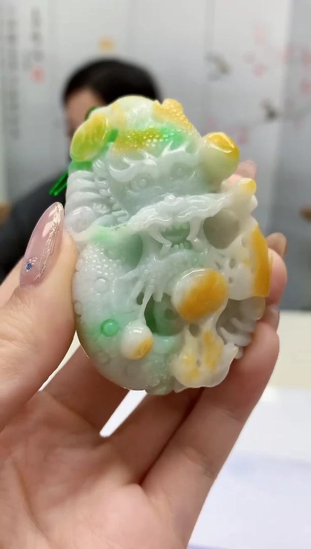 【闪购商品】定制翡翠未镶嵌4852jw-毛货挂件龙108