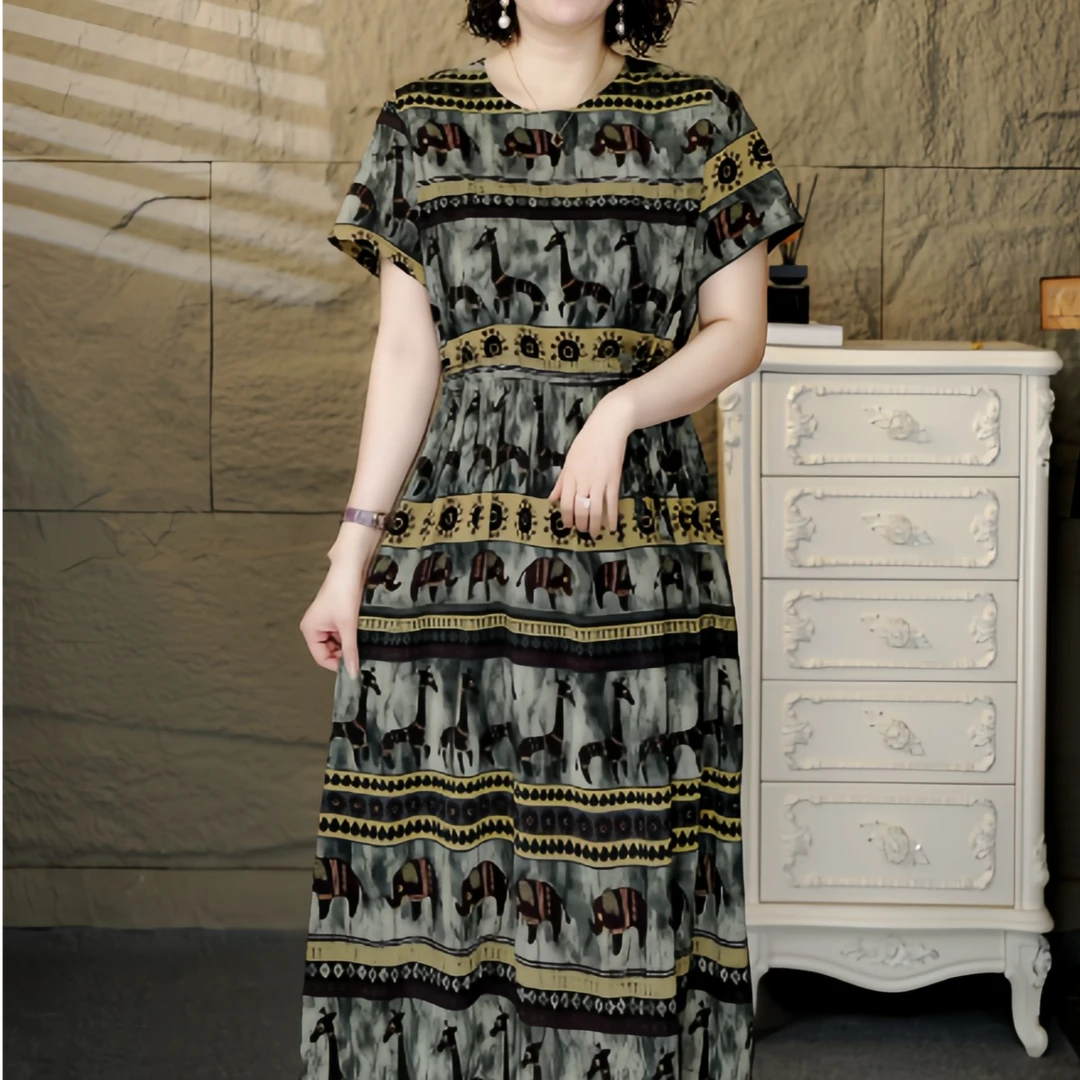 5332【依】夏季百搭时尚简约休闲显瘦遮肉减龄碎花连衣裙