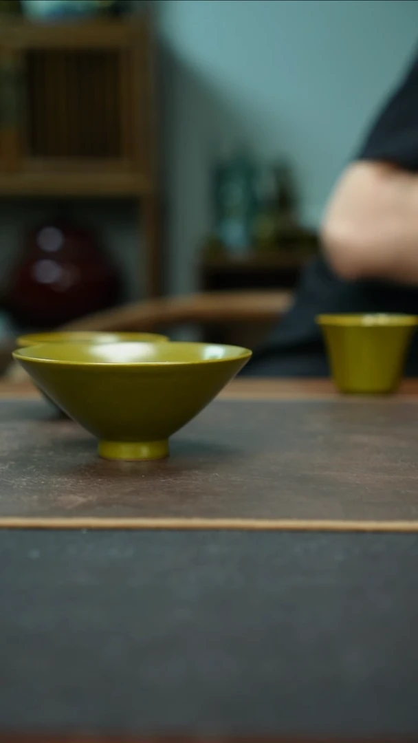 杯景德镇茶叶末斗笠杯