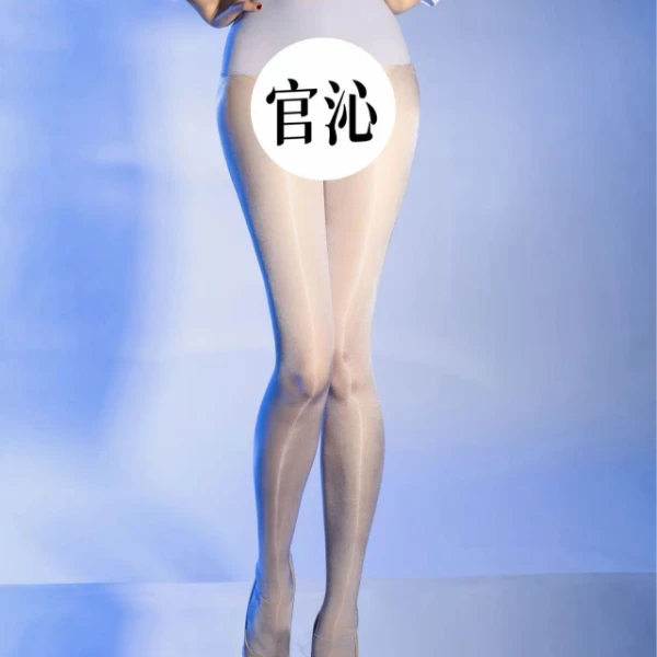 官沁「缤纷果冻」大码高腰20D油亮无缝丝袜性感锻面油光丝滑连裤袜