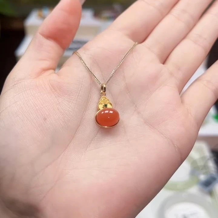 【泽云珠宝】S925南红蛋面葫芦吊坠多样性发一10*8*3