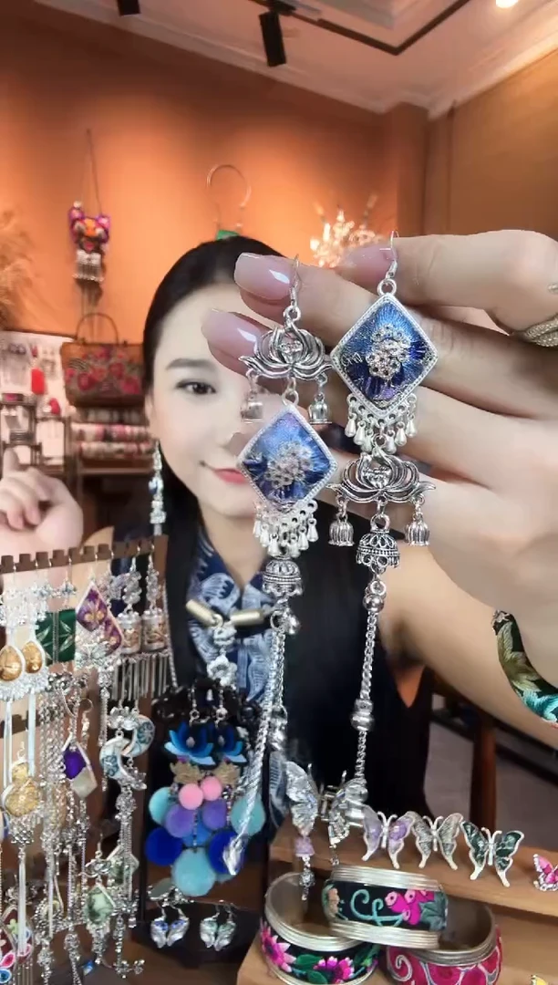刺绣纯手工民族风耳环