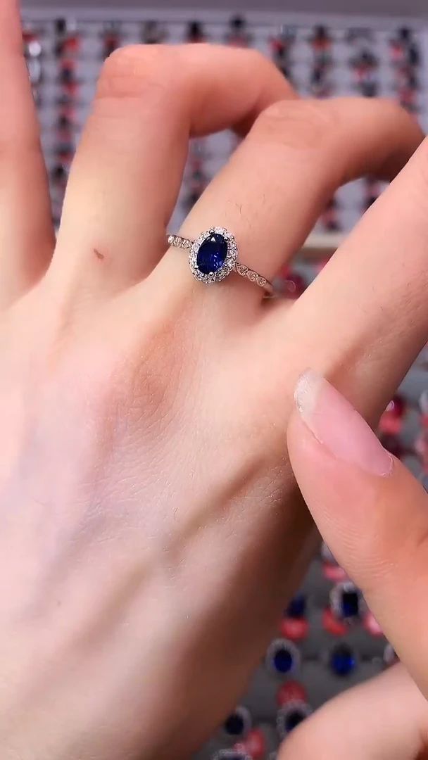 【闪购商品】蓝宝石戒指银S925镶嵌11111
