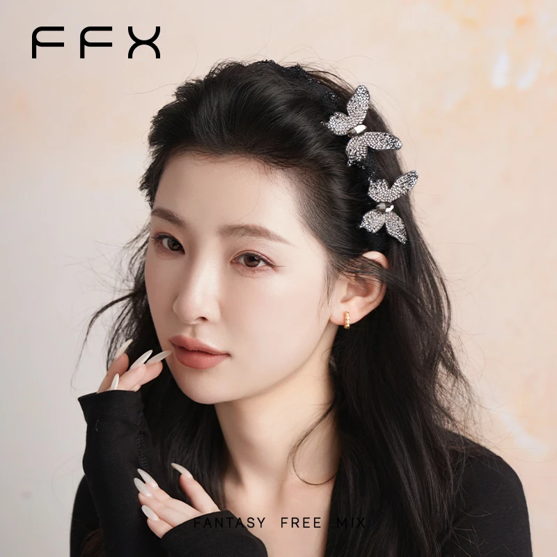 弗弗西FFX【星光蝴蝶】轻奢立体满钻蝴蝶超闪齿梳多功能发箍商品图