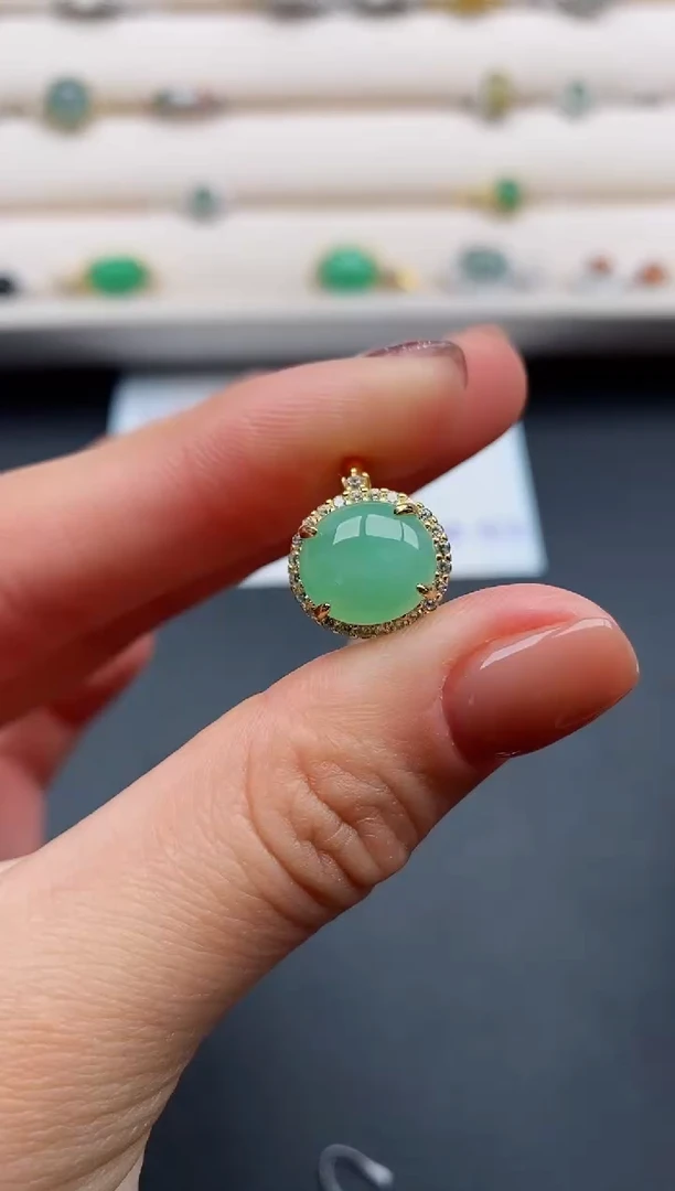 银S925镶嵌戒指翡翠22222222+7