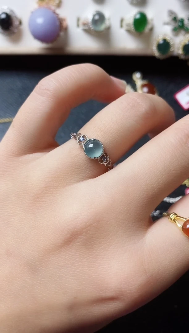 【闪购商品】翡翠戒指银S925镶嵌111111