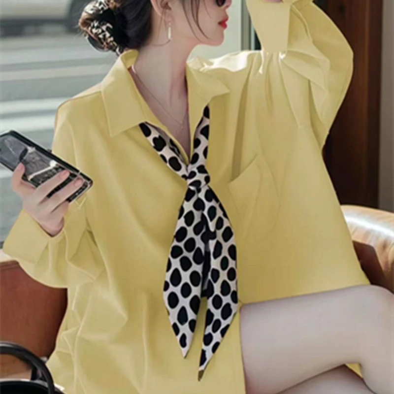 2025春季新款爆款超好看独特漂亮洋气设计感粉色领结长袖衬衫女春