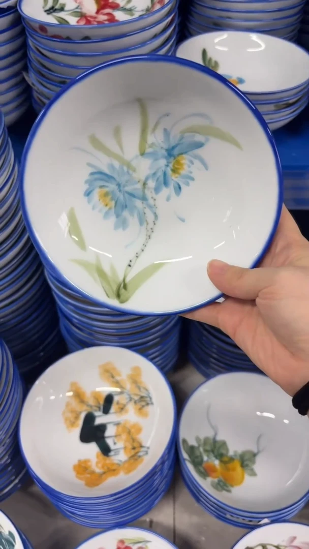 瓷片景德镇高温陶瓷食品级手绘釉中彩-小胖碗