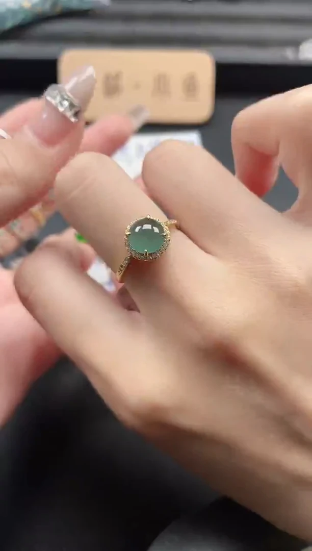 银S925镶嵌戒指翡翠51151