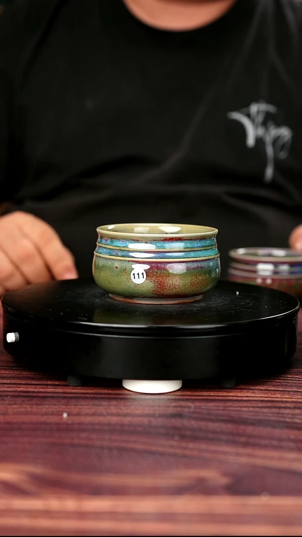 111#盼龙窑一级品原矿钧瓷弦纹杯