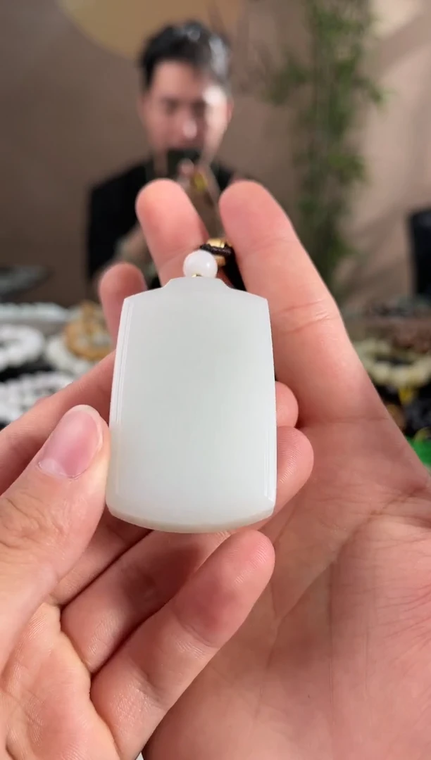 【闪购商品】和田玉无事牌未镶嵌且末天泰白玉无事牌微色差