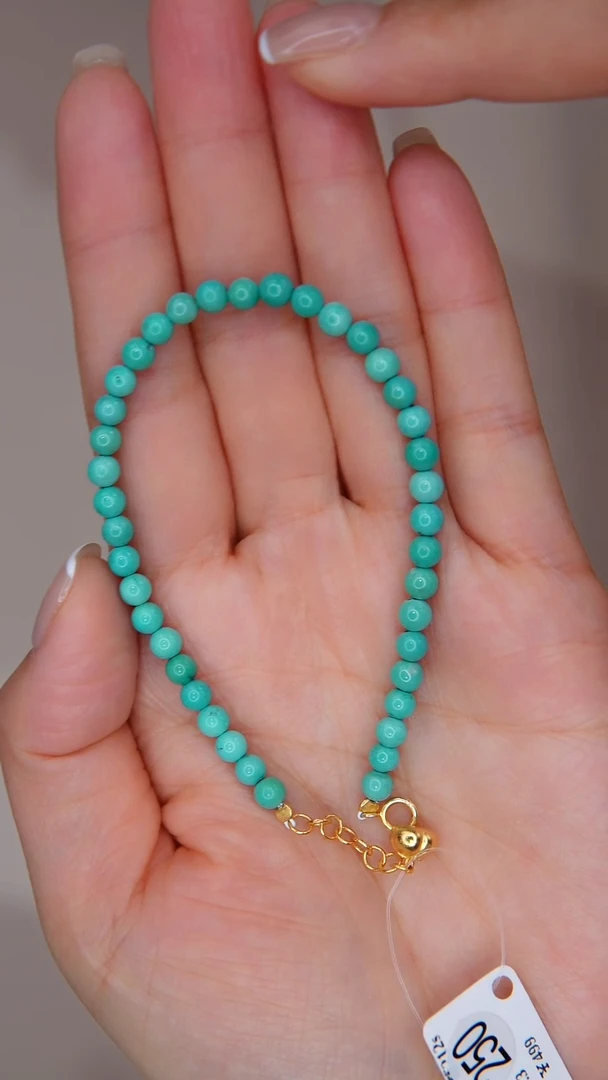 【闪购商品】绿松石手链银S925镀金镶嵌多样性发货