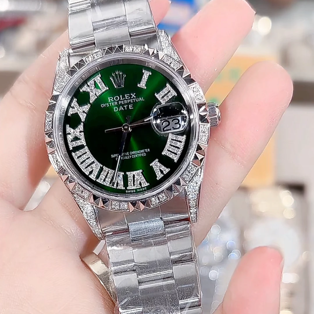 99新 Rolex/劳力士 日志型系列115200绿盘后钻腕表/WHT030426