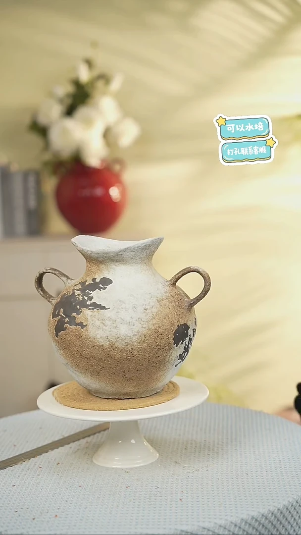 四号元宝撕胶景德镇水培陶瓷花瓶摆件